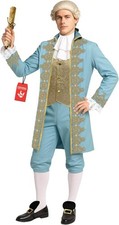 Men`s Colonial Nobleman Costume + Wig Adult George Washington President M - XXL picture