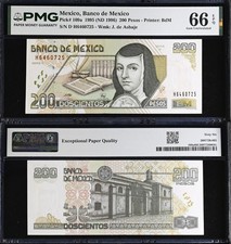 Banco de Mexico 200 Pesos 7-2-1995 series D #H6460725, PMG 66 EPQ, P-109a. picture