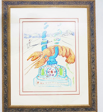 Salvador Dali Signed Matted & Framed Cybernetic Lobster with COA picture