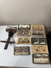 Antique Monarch Stereoscope Viewer 86 Stereoview Cards H.C. White Underwood 1899 picture