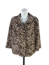 Chico's Zenergy Women's Brown Animal Print 3/4 Sleeve Jacket - 2/US M picture