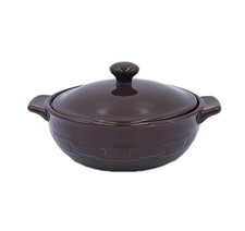 Longaberger WOVEN TRADITIONS CHOCOLATE 1.5pt Round Covered Casserole(s) EXC picture