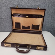 Vintage Tumi Brown Leather Briefcase – Made in Italy Business Class Rare picture