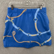 J McLaughlin Skort Womens M Blue Equestrian Harness Print Pocket Stretch Briana picture
