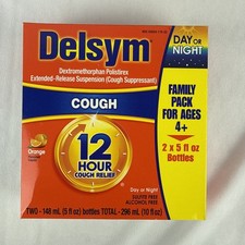 Delsym 12 Hour Cough Relief 2 x 5 fl oz Bottles Grape Flavor Exp: 12/27 picture