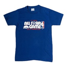 Vintage 1987 NBA All-Star Game Seattle Basketball T-Shirt Blue picture