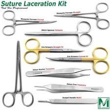 Set of 9 Suture Laceration Instruments Olsen Hegar Needle Holder Suture Forceps picture