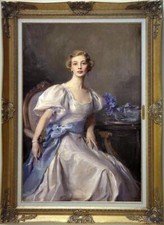 Old Master-Art Antique Oil Painting Portrait female lady girl on canvas 24