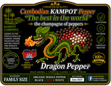 Genuine Whole Peppercorn Kampot Cambodia Organic Piper Nigrum Red, Black, White picture