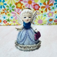 Vintage 1950's Fine A Quality September Birthday Angel, Handbag & Book, Figure picture
