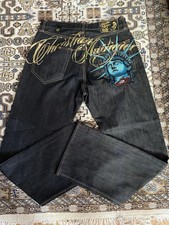 Womens Y2K Graphic Embroidered Jeans Statue Liberty Streetwear Baggy Denim picture
