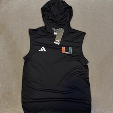 adidas Miami Hurricanes Sleeveless Hoodie Black Size S Officially Licensed picture