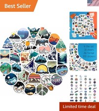 Durable 100 Pcs Mountain Stickers - Perfect for Water Bottles & Scrapbooks picture
