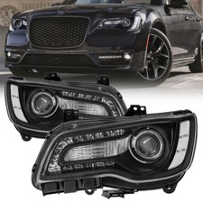 Pair LED DRL Projector Headlights w/Bulbs Assembly For 2011-2023 Chrysler 300 picture