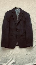Famous Tailor Custom Men's Black & Gray Wool Suit Jacket Size 38 R Handpicked picture
