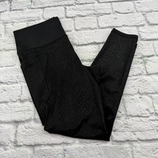 Athleta Salutation Stash Pocket II 7/8 Tight Black Tonal Print Leggings Large picture