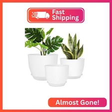 YNNICO Plant Pots 12/10/9 inch Set of 3, Flower Pots with Multi Mesh Drainage Ho picture