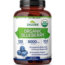 Zazzee USDA Organic Blueberry Extract Whole Fruit 5000 mg Strength 10:1 Extract picture