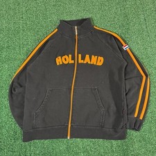 Deep International Holland Track Jacket Black Orange Mens Large Vintage Y2K picture