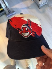 Cleveland Indians Chief Wahoo Snapback Hat Vintage picture