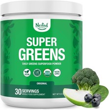 Nested Naturals Super Greens Powder Organic 30 Servings Probiotics Fiber picture