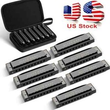 7-Pack Diatonic Harmonica Set Blues Harp 10 Hole Mouth Organ Birthday Gift picture