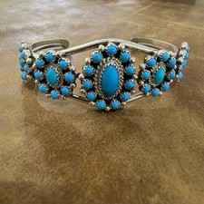 Navajo Turquoise & Sterling Silver Bracelet by Nathaniel Kurley picture
