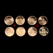 2009 P & D Lincoln Bicentennial Penny Set All 8 Coins Brilliant Uncirculated BU picture