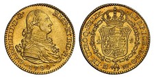 SPAIN. Charles IV 1790-(Crowned M) MF AV 2 Escudos. NGC AU58. Madrid. picture