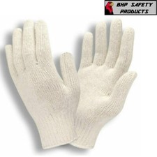 300 PAIR 25 DOZEN WHITE STRING KNIT GLOVES COTTON POLYESTER WORK SAFETY GLOVES picture