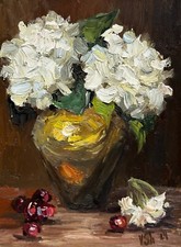 Hydrangea Painting Floral Original Art Impasto Oil Painting Flower Still Life picture