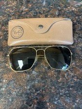 1980's 58-14MM VINTAGE B&L RAY-BAN USA RB3 UV TRU-GREEN AVIATOR SUNGLASSES picture
