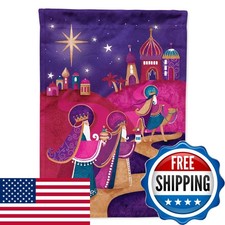 Caroline's Treasures APH7081CHF Wise Men Purple House Flag Large Porch Pole picture
