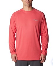Columbia Sportswear Men's PFG Solar Stream LS Shirt Sz. S NEW SUNSET RED FISHING picture