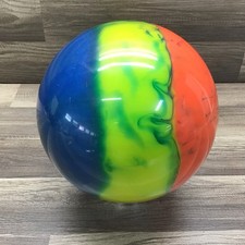 VINTAGE Ebonite MAXIM Bowling Ball ORANGE YELLOW BLUE Swirl  15.5 LBS.   C1S picture