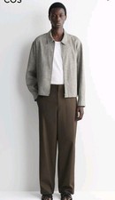 COS Cotton Wide-Leg Pants Dark Brown 32R picture