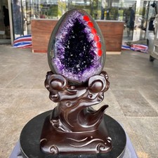 8.02LB High quality Natural Amethyst geode quartz crystal Dinosaur egg healing picture