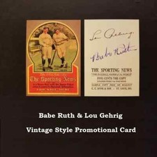 Babe Ruth & Lou Gehrig Genuine Vintage Style 
