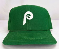 Vintage Philadelphia Phillies New Era Fitted Hat 7 3/8 Green MLB USA Made picture