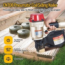 meite CN70B Pneumatic Industrial Coil Siding Nailer 15 Degree 1-3/4