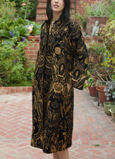 rare Citron Santa Monica L 100% Rayon Jacquard Coat brocade picture