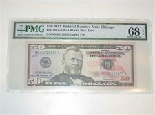 FR 2132-G 2013 $50 Federal Reserve Note PMG 68 EPQ SUPERB GEM UNC 1 OF 5 picture
