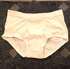 1990s Covington Men's Brief Underwear Cotton Jersey White Solid Regular Size M picture