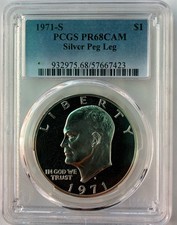 1971-S IKE Eisenhower Silver Pig Leg PCGS PR68CAM Beautiful Proof, Coin ￼ picture