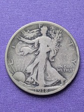 1918-S  CIRCULATED SILVER WALKING LIBERTY HALF DOLLAR 90% picture