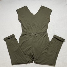 Patagonia Organic Cotton Roaming Jumpsuit Women’s Large Olive Green 75080 picture