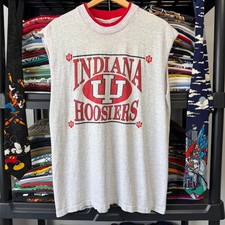 Vintage Heather Gray Indiana Hoosiers Muscle Tee Size L Light Marks picture