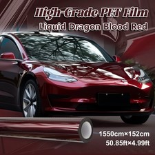 5FTx50FT PET Liquid Metallic Dragon Blood Red Vinyl Wrap Self-Adhesive US Stock picture