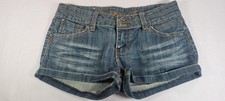 Papaya Women's Distressed Denim  Shorts. Size M Pretty Buttons Comfort Summer picture