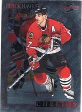 Chris Chelios 1995 Score BLACK ICE ARTIST PROOF #3 Blackhawks picture